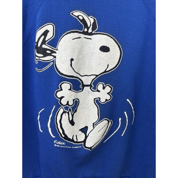 Vintage 1958 Schuz Snoopy Dog Peanuts Blue Sweatshirt Mens M sweater 50s Retro - Picture 10 of 16